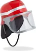 Relaxdays Feuerwehrhelm Kinder, mit Visier, Nackentuch & Produktbild-Vorschau 1