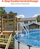 A pool ladder is shown next to an above-ground pool, with a wooden deck and a house in the background. Anteprima dell’immagine prodotto