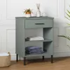 Konsolenschrank OSLO mit Metallbeinen Grau Massivholz Produktbild-Vorschau 2