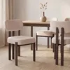 6er-Set Esszimmerstühle, Stoff, Beige – Beine in dunkler Produktbild-Vorschau 3