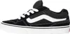 Side view of a black and white Vans sneaker. Voir les images du produit