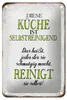 Blechschild Spruch 18x12cm diese Küche ist selbstreinigend Produktbild-Vorschau 1