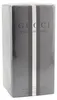 Rechteckige, glänzend graue Parfumverpackung von Gucci Pour Homme mit vertikalen Streifen in Silber und Schwarz, 90 ml Eau de Toilette. Náhľad obrázku produktu