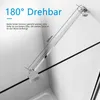A close-up view of a shower screen stabilizer bar with a diagram indicating its 180-degree rotation and a measurement of 500mm. Podgląd zdjęcia produktu
