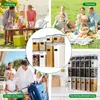 Collage of images showing people camping, picnicking, and grilling, with product shots of food storage containers. Produktbild-Vorschau