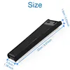 A black electronic device with dimensions indicated by measurement lines and text. Produktbild-Vorschau