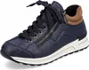 A single blue high-top sneaker with brown accents and a white sole is shown against a white background. Anteprima dell’immagine prodotto