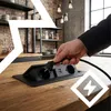 Versenkbare Aluminium Einbausteckdose 2-fach & 2 USB Produktbild-Vorschau 5