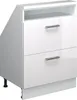 A white high-gloss cabinet with two drawers. Podgląd zdjęcia produktu