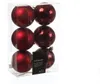 Christbaumkugeln - Weihnachtbaumskugeln - bruchfest - D: 8cm - glänzend/matt  - weinrot - 6er Set Produktbild-Vorschau