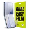 A product shot of a screen protector for a Samsung Galaxy Z Flip 6 phone, next to its packaging. Produktbild-Vorschau