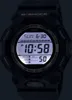 Close-up of a black digital watch with a glowing white display. Produktbild-Vorschau