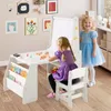 COSTWAY Kindertisch, Kindersitzgruppe mit Stuhl, Staffelei, Produktbild-Vorschau 7