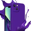 A close-up shot of a purple iPhone 14 case with purple liquid splashes around it. Produktbild-Vorschau