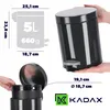 KADAX Kosz Na Śmieci Odpady 5L Pojemnik z Pedałem Podgląd zdjęcia produktu 3