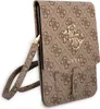 A close-up, studio shot of a brown Guess phone case with a repeating logo pattern. Podgląd zdjęcia produktu