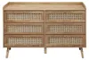 CALICOSY - Commode 6 tiroirs avec façades en rotin naturel Voir les images du produit 1