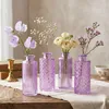 4er Set Vase Glas Lila H14cm Violett Pastell Blumenvase Produktbild-Vorschau 1