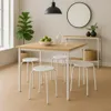 Harbour Housewares Stapelhocker aus Metall – Mattweiß – Produktbild-Vorschau 6