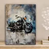MuchoWow® - Leinwandbilder - Motorrad - Fahrrad - Blau - Produktbild-Vorschau 2