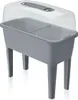 A grey raised planter box with a clear lid, shown on a white background. Náhľad obrázku produktu