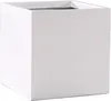 VIVANNO Pflanzkübel Fiberglas BLOCK Würfel, Weiß matt - Produktbild-Vorschau 1