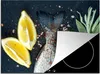 KitchenYeah© Herdabdeckplatte Fisch - Zitrone - Kräuter , Produktbild-Vorschau 1