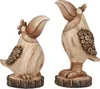 Dekofigur Vogel HOLZOPTIK H. 38cm braun aus Kunststein Produktbild-Vorschau 2