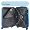 An open suitcase showing its interior compartments and features. Produktbild-Vorschau