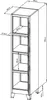 A line drawing of a tall, narrow cabinet with four shelves and two doors. Anteprima dell’immagine prodotto