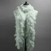 Sciarpa di piume boa, lunghezza 180 cm, bianco/verde Anteprima dell’immagine prodotto 2