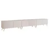 A long, low TV cabinet with multiple doors and wooden legs, presented against a white background. Náhled obrázku produktu