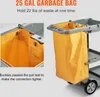 A cleaning cart with an orange garbage bag attached, shown in two close-up views. Náhled obrázku produktu