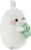 A white plush toy bunny holding a green clover. Podgląd zdjęcia produktu