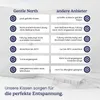 A comparison chart showing features of "Gentle North" pillows versus those from "other providers". Produktbild-Vorschau