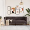 vidaXL Chesterfield-Sofa 3-Sitzer Dunkelbraun Stoff Produktbild-Vorschau 3