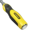 A close-up view of the handle of a Stanley chisel. Voir les images du produit
