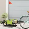 vidaXL Fahrradanhänger Grün Oxford-Gewebe und Eisen Produktbild-Vorschau 2