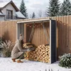Wiata na drewno opałowe „Kalmar” ze stali 158 x 47 x 152 Podgląd zdjęcia produktu 2