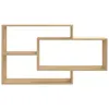 A modern, geometric wooden shelf unit. Produktbild-Vorschau