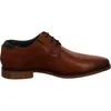 A side view of a brown leather men's dress shoe. Produktbild-Vorschau
