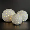 Keramik LED Kugel mit Timer in Weiß - 13cm Produktbild-Vorschau 2