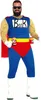 A man wearing a superhero costume with beer cans on his belt. Produktbild-Vorschau