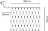 Diagram showing the dimensions of an LED net light. Produktbild-Vorschau