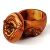 Dose in Apfelform aus Olivenholz 10 cm Produktbild-Vorschau 2