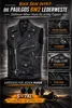 PAULGOS gilet in pelle biker cowl club waistcoat chopper Anteprima dell’immagine prodotto 7