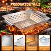 Grillschale Edelstahl 34x30x6 cm – Grillkorb für Gemüse & Produktbild-Vorschau 4
