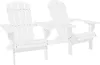 Adirondack-Gartenstühle mit Tisch Massivholz Tanne Weiß Produktbild-Vorschau 1