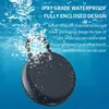 A black portable speaker is submerged in water with bubbles and splashes around it. Produktbild-Vorschau