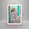 Gerahmtes Poster - Rahmen in heller Eiche - Rosa Fahrrad Produktbild-Vorschau 5